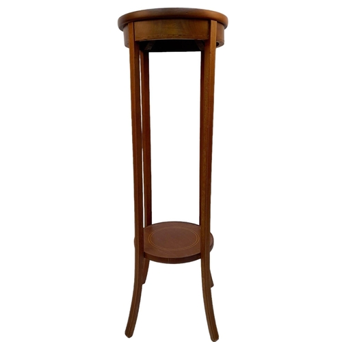 269 - An Antique Edwardian Mahogany Plant Stand. 98cm tall. 32cm diameter at top. Winning bidder picks up ... 