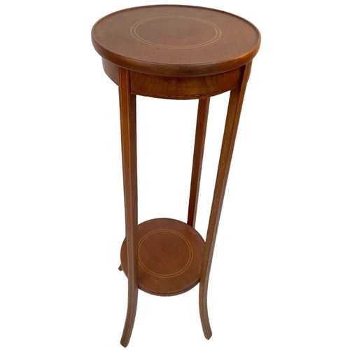 269 - An Antique Edwardian Mahogany Plant Stand. 98cm tall. 32cm diameter at top. Winning bidder picks up ... 