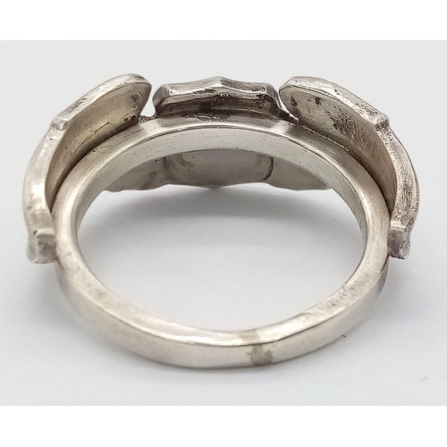 292 - WW2 US Theatre Made (South Pacific) Silver 9th Airforce Pilots Ring. UK Size “W” US Size 11.5.