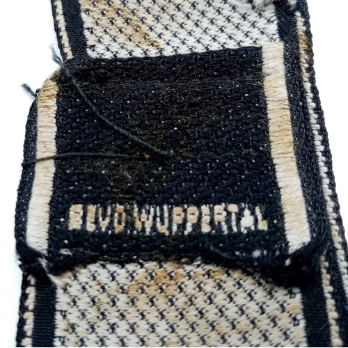 34 - 3rd Reich 12th SS Panzer “Hitler Youth” Cuff Title. Marked “Bevo Wuppental” Passes the black light t... 