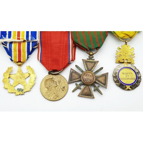 55 - WW1 Military Medal Group awarded to a French soldier for his actions above and beyond the call of du... 