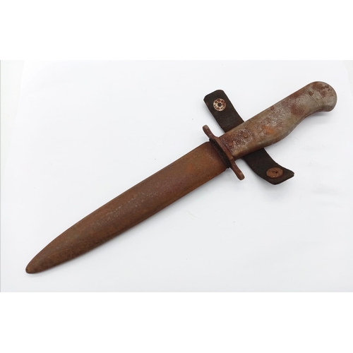 257 - WW1 Imperial German Metal Handle Trench Knife. Marked G.E.S Gesch.