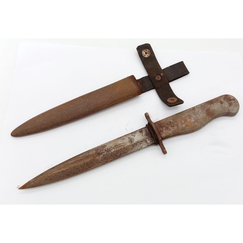 257 - WW1 Imperial German Metal Handle Trench Knife. Marked G.E.S Gesch.