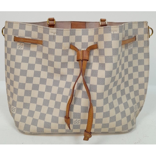 276 - A Louis Vuitton Damier Azur Girolata Bag. Leather exterior with gold-toned hardware, 2 rolled leathe... 