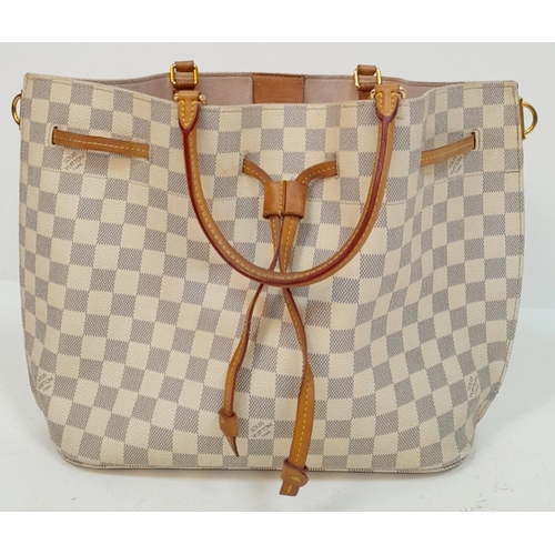 276 - A Louis Vuitton Damier Azur Girolata Bag. Leather exterior with gold-toned hardware, 2 rolled leathe... 