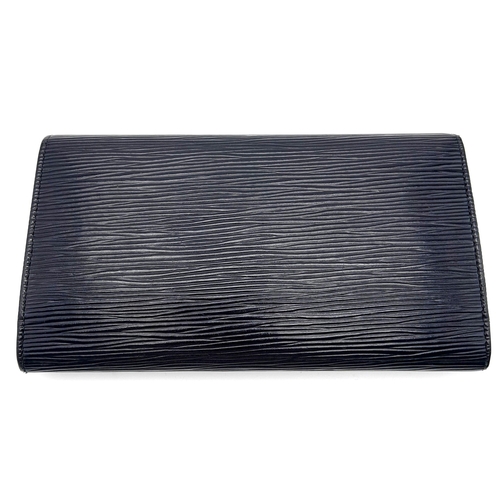 298 - A Louis Vuitton Black 'Sarah' Wallet. Epi leather exterior with the LV logo and press stud closure. ... 