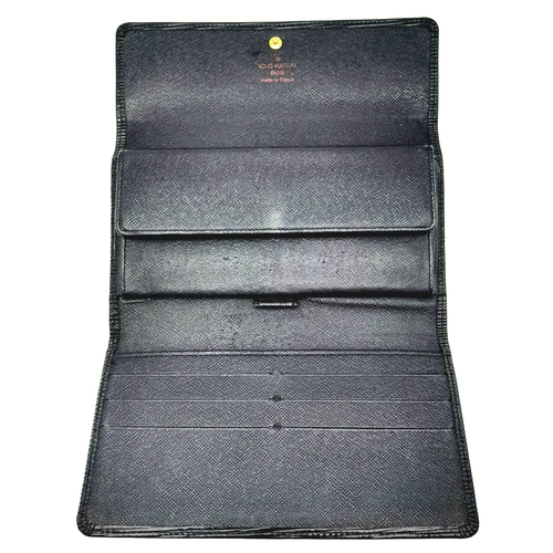 298 - A Louis Vuitton Black 'Sarah' Wallet. Epi leather exterior with the LV logo and press stud closure. ... 