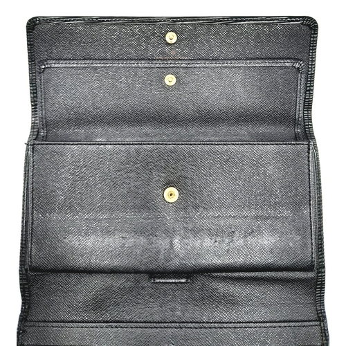 298 - A Louis Vuitton Black 'Sarah' Wallet. Epi leather exterior with the LV logo and press stud closure. ... 