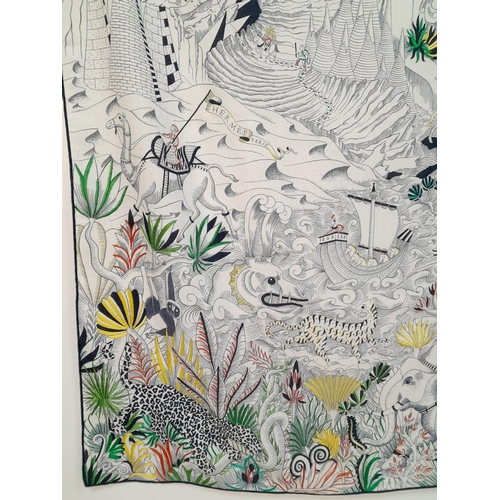53 - An Hermes Cosmographia Shawl/Scarf. Cashmere with embroidery and beaded details. New with tags. Come... 