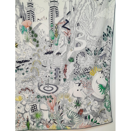 53 - An Hermes Cosmographia Shawl/Scarf. Cashmere with embroidery and beaded details. New with tags. Come... 