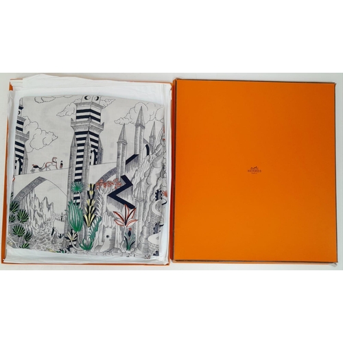 53 - An Hermes Cosmographia Shawl/Scarf. Cashmere with embroidery and beaded details. New with tags. Come... 