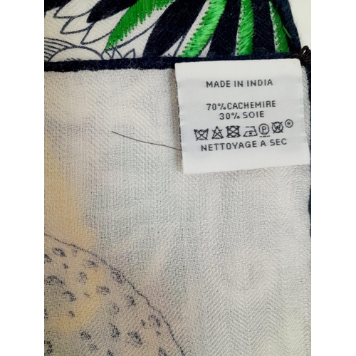 53 - An Hermes Cosmographia Shawl/Scarf. Cashmere with embroidery and beaded details. New with tags. Come... 