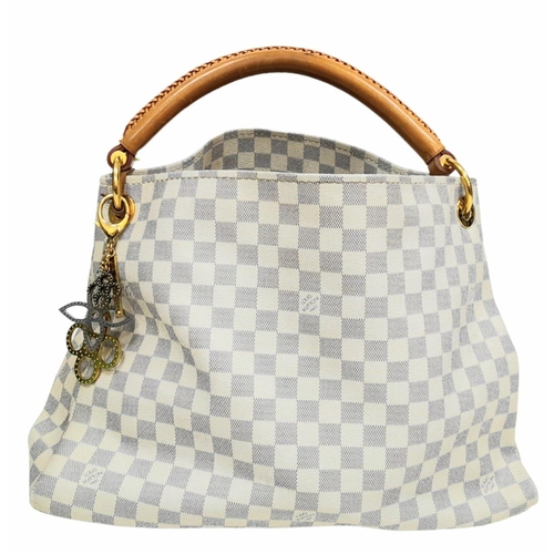 88 - A Louis Vuitton Artsy Damier Azur Canvas Bag. Leather Exterior with Gold-tone Hardware, Short Should... 