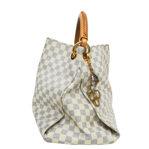 88 - A Louis Vuitton Artsy Damier Azur Canvas Bag. Leather Exterior with Gold-tone Hardware, Short Should... 