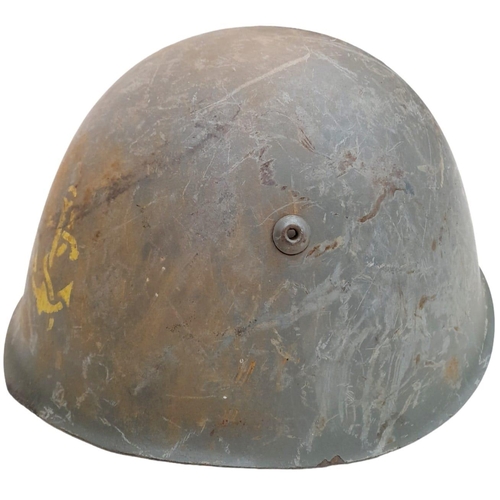 328 - WW2 Italian Marines M33 Helmet with liner. And chin strap