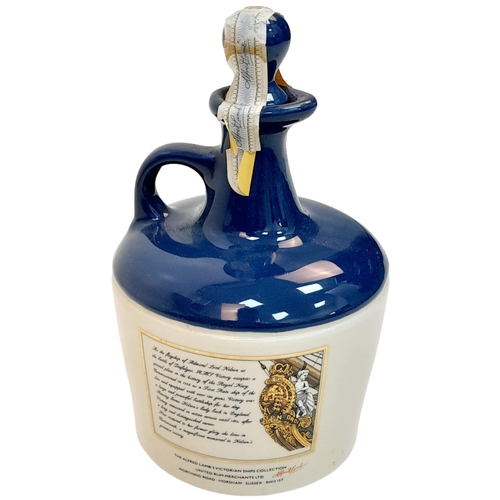 361 - A ‘Unopened’ Vintage, Stone Pottery Bottle/Flagon of Lambs Navy Rum Featuring HMS Victory. The Bottl... 