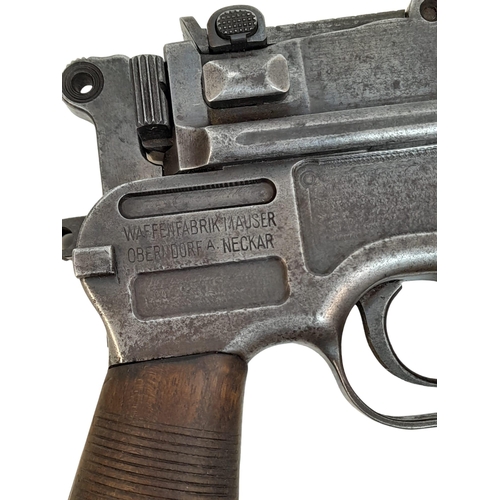 1 - An Antique Deactivated 1916 German 'Broomhandle' Mauser Pistol. In total original condition, with al... 