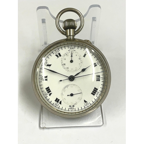 316 - Vintage chronograph pocket watch working but no guarantees