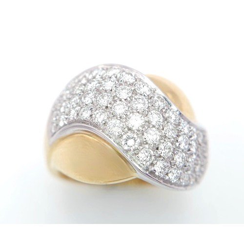 47 - An 18K Yellow Gold Diamond Set Fancy Ring. 1.40ctw, Size N, 10.4g total weight. Ref: 2753