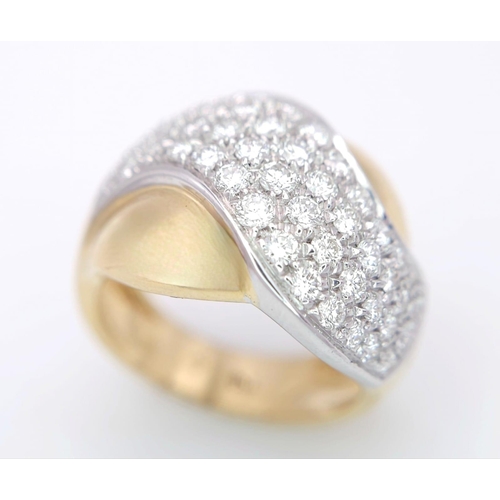 47 - An 18K Yellow Gold Diamond Set Fancy Ring. 1.40ctw, Size N, 10.4g total weight. Ref: 2753