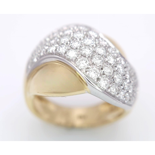 47 - An 18K Yellow Gold Diamond Set Fancy Ring. 1.40ctw, Size N, 10.4g total weight. Ref: 2753