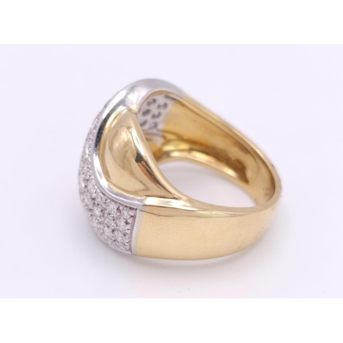 47 - An 18K Yellow Gold Diamond Set Fancy Ring. 1.40ctw, Size N, 10.4g total weight. Ref: 2753