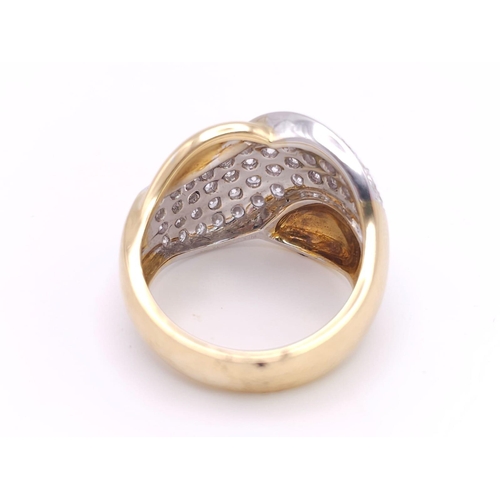 47 - An 18K Yellow Gold Diamond Set Fancy Ring. 1.40ctw, Size N, 10.4g total weight. Ref: 2753