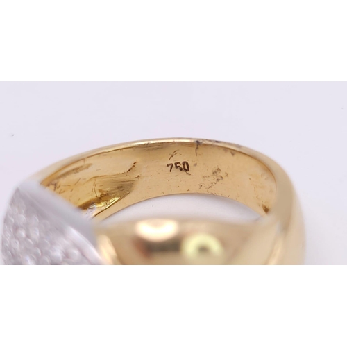 47 - An 18K Yellow Gold Diamond Set Fancy Ring. 1.40ctw, Size N, 10.4g total weight. Ref: 2753