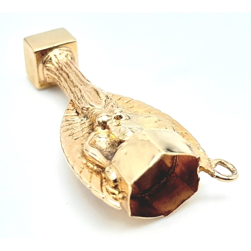 219 - A 9K Yellow Gold World Cup Charm/Pendant, Old Jules Rimet Trophy. 3.5cm length, 5.7g weight. Ref: SC... 