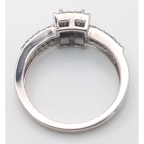 177 - An 18K White Gold Diamond Ring. 0.33ctw, size L, 2.8g total weight. Ref: 8002