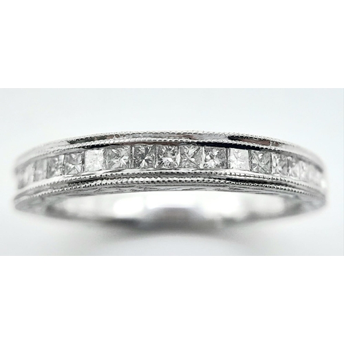 299 - A 9K WHITE GOLD DIAMOND BAND RING. 0.40CTW. 2.7G. SIZE N.