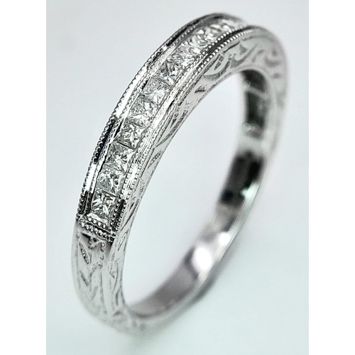 299 - A 9K WHITE GOLD DIAMOND BAND RING. 0.40CTW. 2.7G. SIZE N.