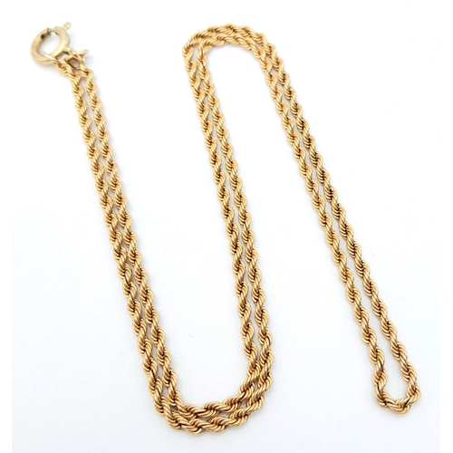 352 - A 44cms 9k gold twist link neck chain .    7.4gms