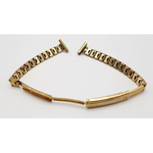 111 - A BRAND NEW LADIES 9K GOLD WATCH STRAP WITH REMOVABLE LINKS FOR SIZE ADJUSTMENT .   9gms