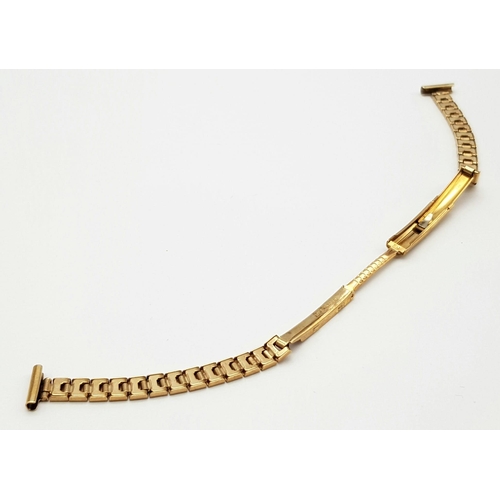 111 - A BRAND NEW LADIES 9K GOLD WATCH STRAP WITH REMOVABLE LINKS FOR SIZE ADJUSTMENT .   9gms