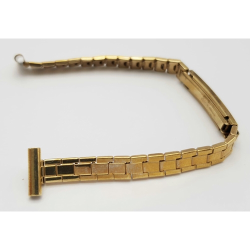 111 - A BRAND NEW LADIES 9K GOLD WATCH STRAP WITH REMOVABLE LINKS FOR SIZE ADJUSTMENT .   9gms