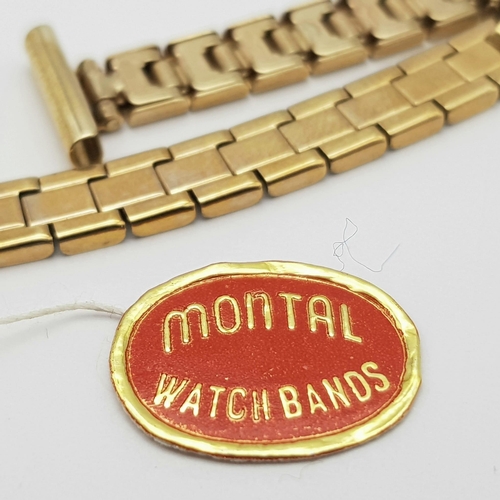 111 - A BRAND NEW LADIES 9K GOLD WATCH STRAP WITH REMOVABLE LINKS FOR SIZE ADJUSTMENT .   9gms