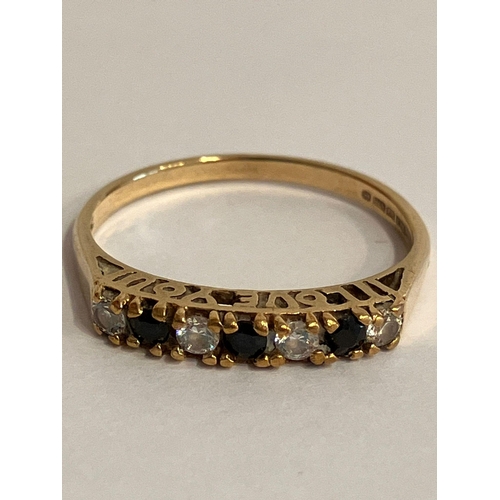 14 - 9 carat GOLD RING set with SPINEL and ZIRCONIA Gemstones. Full UK hallmark. Complete with ring box. ... 