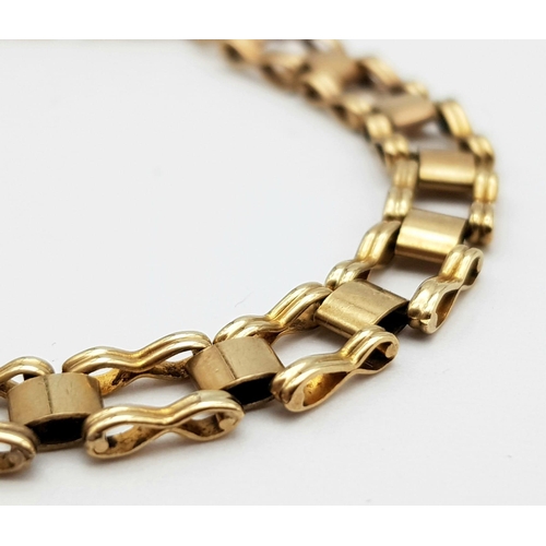 317 - A 16cms SQUARE LINK BRACELET IN 9K GOLD .  5.8gms