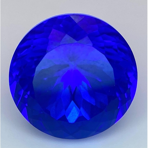 338 - An Electrifying 18ct Blue Kyanite Gemstone. Round cut with a sharp trillion base. No visible marks o... 