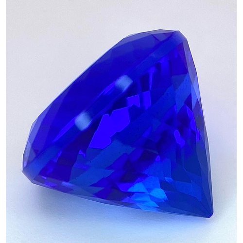 338 - An Electrifying 18ct Blue Kyanite Gemstone. Round cut with a sharp trillion base. No visible marks o... 