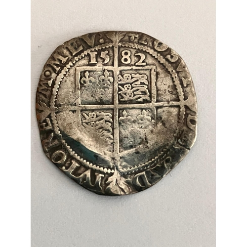 272 - 1582 ELIZABETH I SILVER SIXPENCE. Fine Condition.