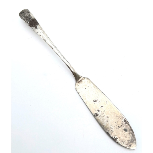 1391 - A vintage sterling silver butter knife with full Sheffield hallmarks, 1939. Total weight 8.8G. Total... 