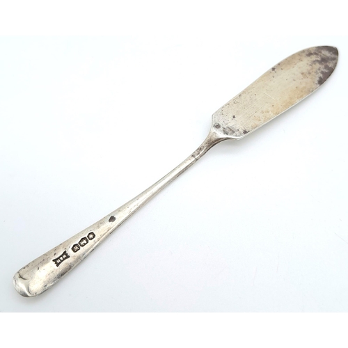 1391 - A vintage sterling silver butter knife with full Sheffield hallmarks, 1939. Total weight 8.8G. Total... 