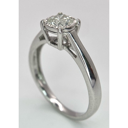 197 - An 18K White Gold Diamond Solitaire Ring. 0.65ct brilliant round cut diamond. Size M. 2.75g total we... 