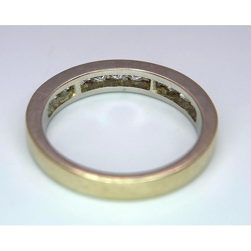 226 - An 18K Yellow Gold Diamond Half Eternity Ring. 12 brilliant round cut diamonds - 0.60ctw. Size N. 4.... 