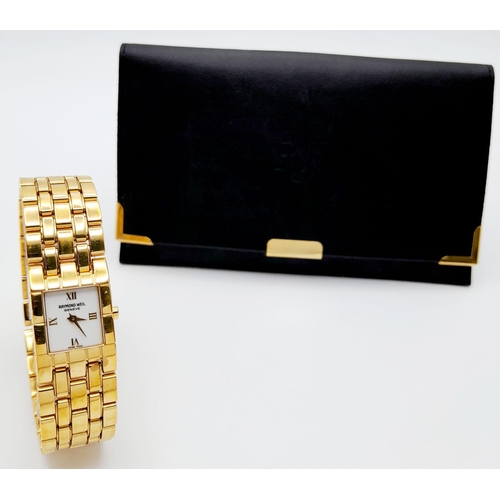 205 - A Beautiful Gold Plated Raymond Weil Ladies Cocktail Watch.
Gold plated bracelet and case - 17mm. Wh... 