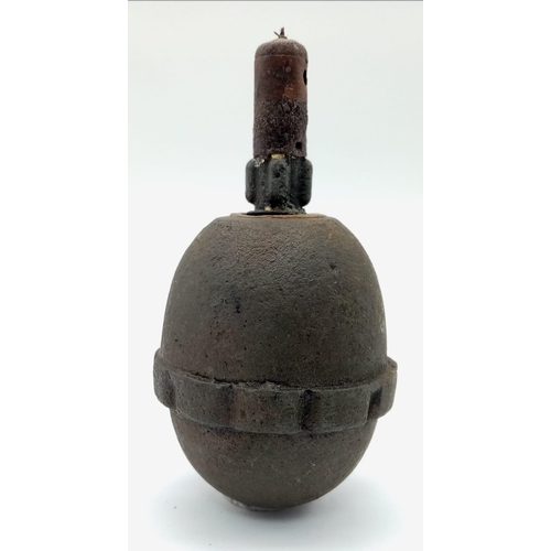 538 - INERT WW1 German Model 1917 Egg Grenade With Pull Fuse. UK Mainland Sales Only.