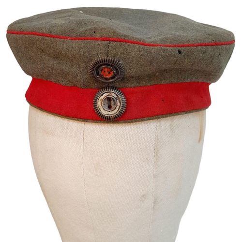 187 - WW1 Imperial German/Prussian M1910 Feldmutze Feldmütze (fieldcap) in good condition. The red piping ... 