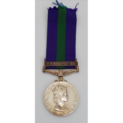 314 - 1918-1962 British General Service Medal with Canal Zone Bar. Awarded to: ACI A. Worsfold 2516441 R.A... 